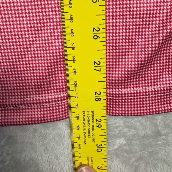 NWOT Collars & Co Mens Dress Collar Polo Short Sleeve Shirt S Red Houndstooth - Picture 8 of 8